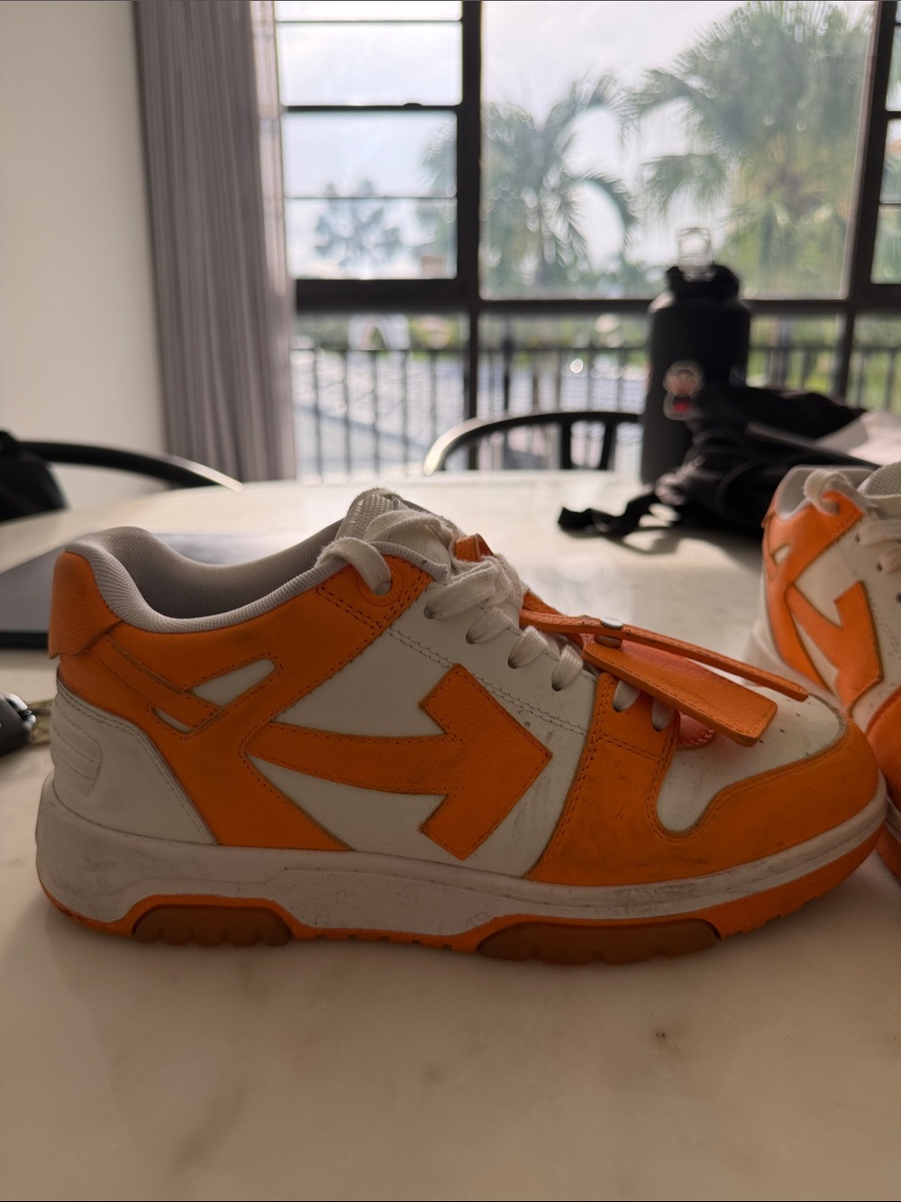 Off-White Kids Orange and White Low-Top Sneakers